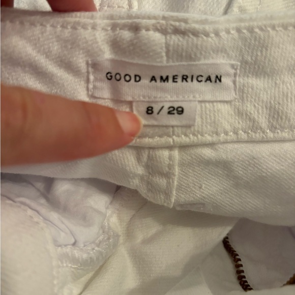 Good American Good Waist High Rise Wide Leg Palazzo Jeans in White Sz 8/29 - Picture 10 of 11